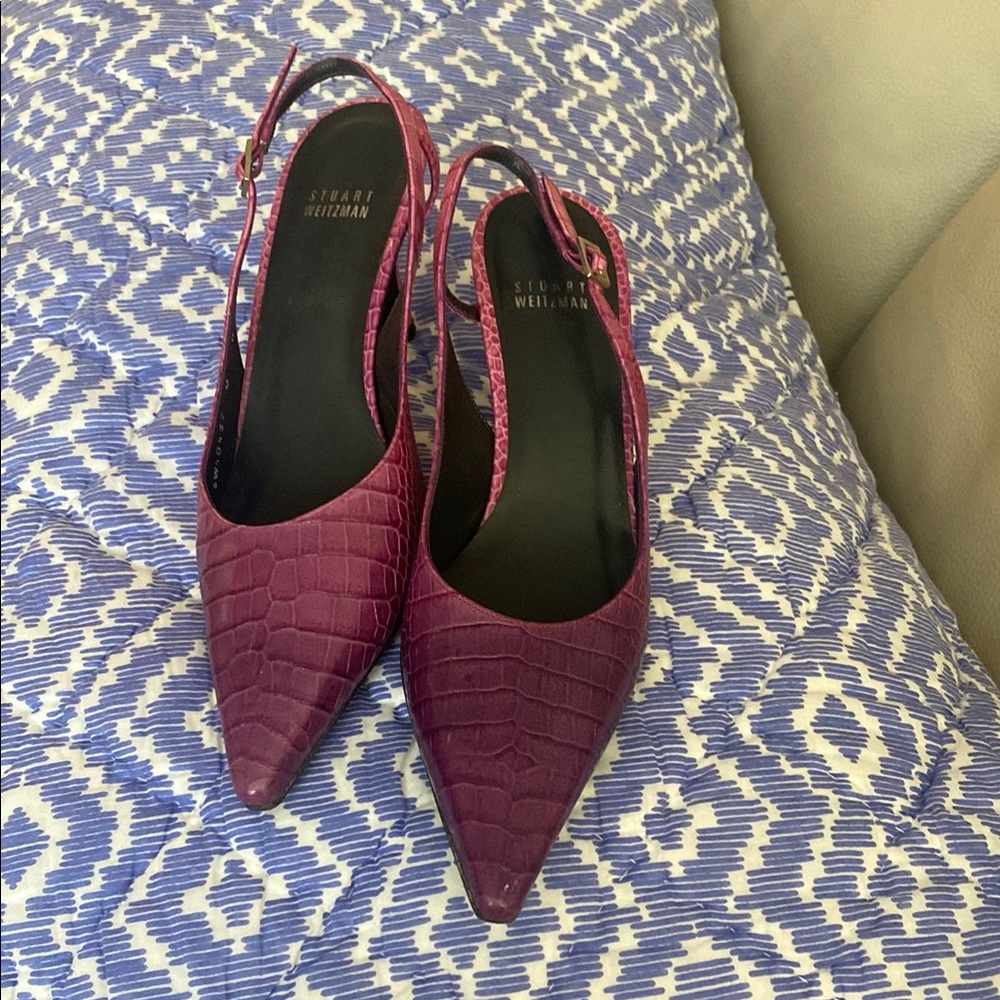 Stewart Weismann Women's Burgundy/purple and pink Slingback Heels. Size 8.